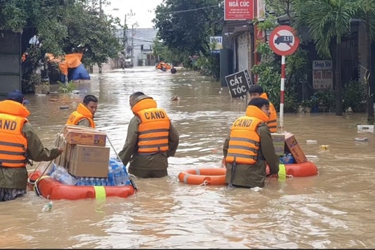 Công điện của Bộ Công an về việc ứng phó với mưa lũ khu vực miền Trung