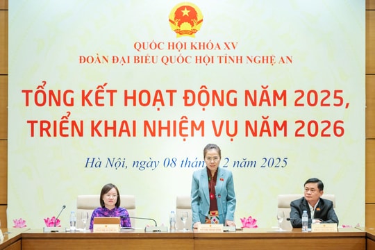 Đoàn ĐBQH tỉnh Nghệ An tổng kết hoạt động năm 2025, triển khai nhiệm vụ năm 2026