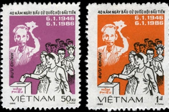 Dấu ấn 80 năm Quốc hội Việt Nam trên tem bưu chính