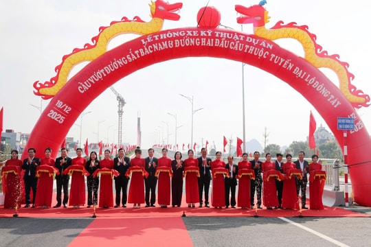 Lễ thông xe kỹ thuật dự án Cầu vượt đường sắt Bắc - Nam tại Thanh Hóa