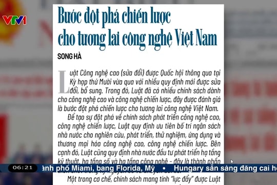Điểm báo VTV1: Bước đột phá chiến lược cho tương lai công nghệ Việt Nam