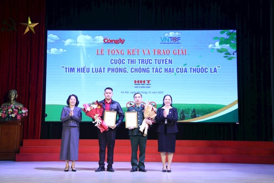 Trao giải Cuộc thi trực tuyến "Tìm hiểu Luật Phòng, chống tác hại của thuốc lá"