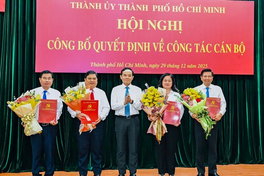 TP. Hồ Chí Minh: Điều động 3 Ủy viên Ban Thường vụ Thành ủy về làm Bí thư 3 phường