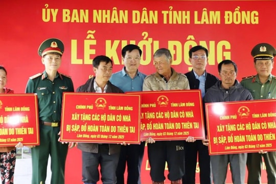 Công an Lâm Đồng hoàn thành 100% chỉ tiêu xây nhà cho người dân trong "Chiến dịch Quang Trung"