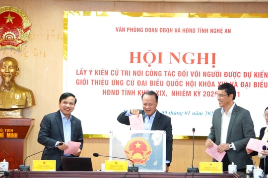 Nghệ An: Lấy ý kiến cử tri nơi công tác đối với người được giới thiệu ứng cử đại biểu Quốc hội Khóa XVI và đại biểu HĐND