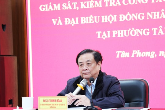 Phó Chủ tịch Quốc hội Lê Minh Hoan giám sát, kiểm tra công tác bầu cử tại phường Tân Phong, Lai Châu