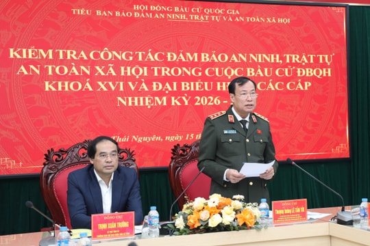 Kiểm tra công tác bảo đảm an ninh, trật tự và an toàn xã hội phục vụ bầu cử tại Thái Nguyên