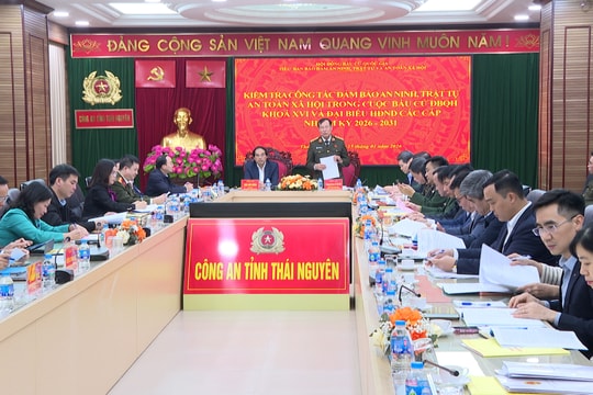 Kiểm tra công tác bảo đảm an ninh, trật tự và an toàn xã hội phục vụ bầu cử tại Thái Nguyên