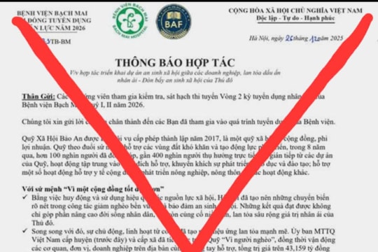 Bệnh viện Bạch Mai cảnh báo chiêu trò lừa đảo liên quan đến tuyển dụng