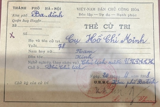 Tấm thẻ cử tri cuối cùng của Bác Hồ