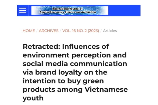 Không ghi tên sinh viên, bài báo khoa học của giảng viên Việt Nam bị thu hồi