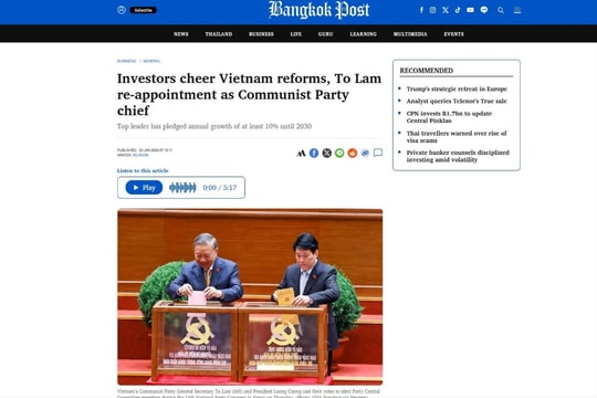 Truyền thông Thái Lan: Đại hội XIV là “bệ phóng” đưa Việt Nam vào kỷ nguyên mới