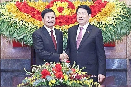 Chủ tịch nước Lương Cường hội kiến Tổng Bí thư, Chủ tịch nước Lào Thongloun Sisoulith