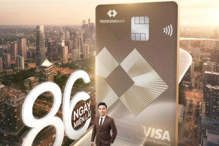 Cú hích tài chính từ Techcombank: Thẻ tín dụng doanh nghiệp miễn lãi kỷ lục gần 3 tháng