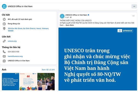 UNESCO ghi nhận và chúc mừng Nghị quyết về phát triển văn hóa của Việt Nam
