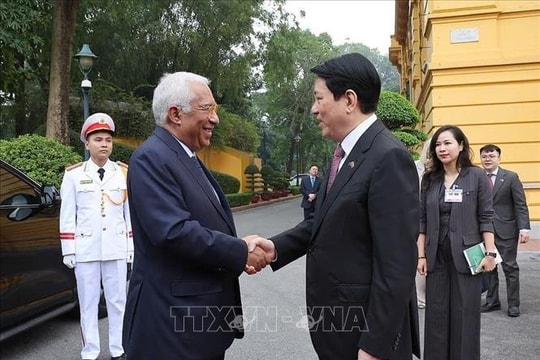 Vietnamese State President chairs official welcome ceremony for EC President