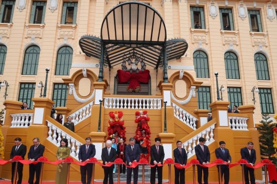 Party, State leaders attend inauguration of upgraded Presidential Office headquarters