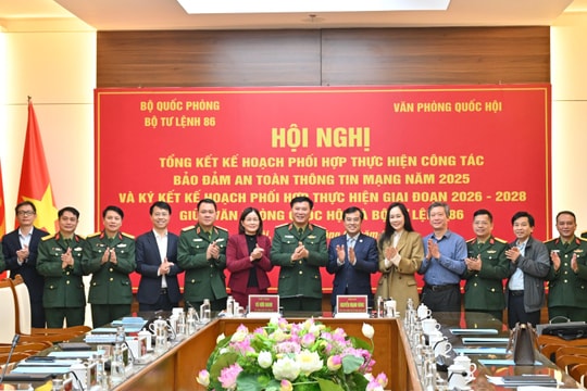 Văn phòng Quốc hội và Bộ tư lệnh 86 ký kế hoạch phối hợp bảo đảm an ninh thông tin mạng