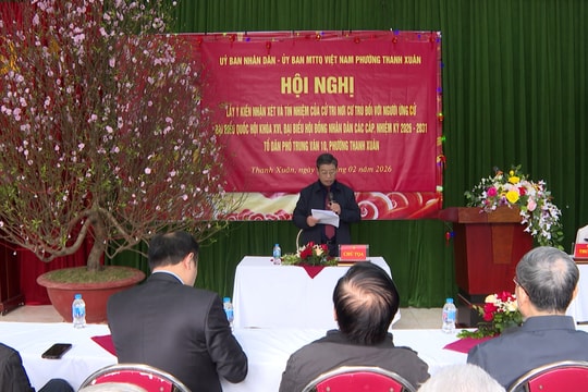 Phường Thanh Xuân lấy ý kiến cử tri nơi cư trú với người ứng cử ĐBQH khoá XVI