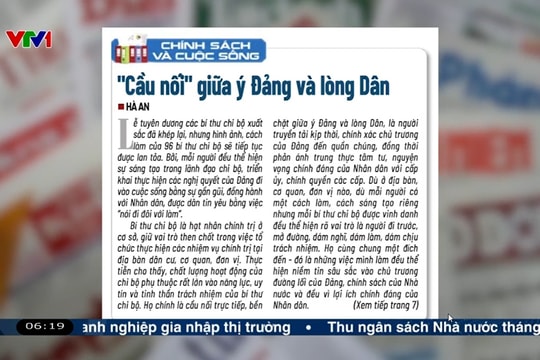 Điểm báo VTV1: "Cầu nối" giữa ý Đảng và lòng Dân