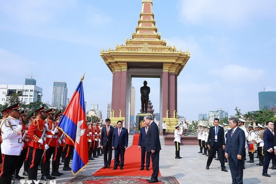 Tổng Bí thư Tô Lâm đặt vòng hoa tại Đài Độc lập, Đài tưởng niệm cố Quốc vương Norodom Sihanouk, Đài Hữu nghị Campuchia - Việt Nam