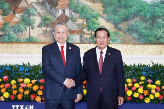 Vietnamese Party chief meets with Samdech Techo Hun Sen