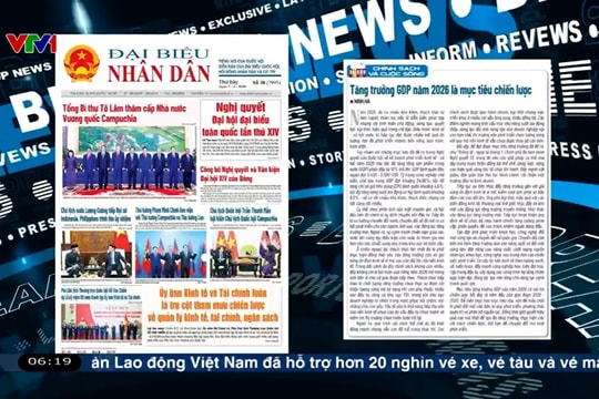 Điểm báo VTV1: Tăng trưởng GDP năm 2026 là mục tiêu chiến lược