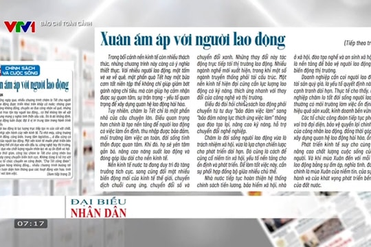 Báo chí toàn cảnh VTV1: Xuân ấm áp với người lao động