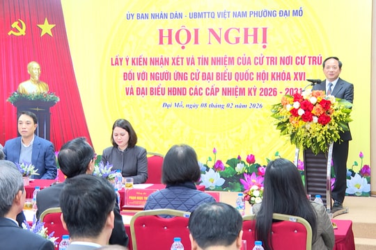 100% cử tri phường Đại Mỗ nhất trí giới thiệu 3 ứng cử viên đại biểu Quốc hội