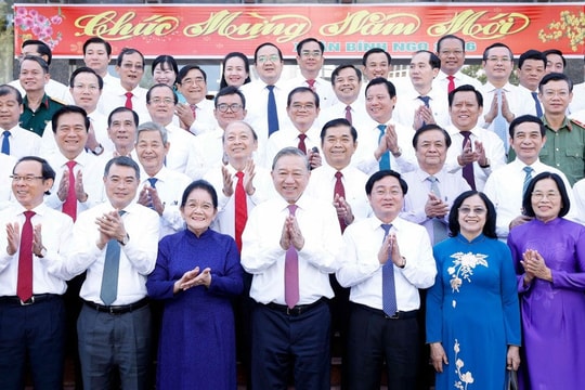 Tổng Bí thư Tô Lâm thăm, chúc Tết Đảng bộ, chính quyền, nhân dân tỉnh Tây Ninh
