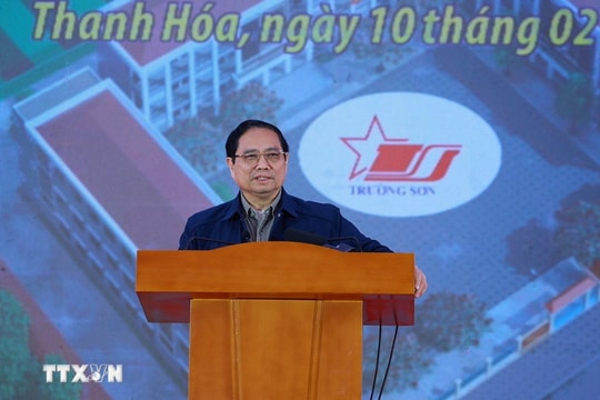 Thủ tướng Phạm Minh Chính dự Lễ khởi công dự án Trường liên cấp Cẩm Thạch, Thanh Hóa
