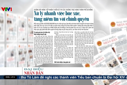 Điểm báo VTV1: Xử lý nhanh việc bức xúc, tăng niềm tin với chính quyền