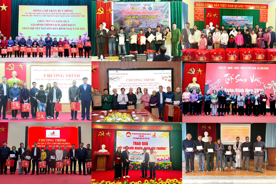 Hội Doanh nhân trẻ tỉnh Phú Thọ trao 2.832 suất quà trị giá gần 1.43 tỷ đồng lan tỏa "Tết nhân ái 2026"