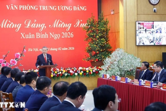 Tổng Bí thư Tô Lâm gặp mặt, chúc Tết Văn phòng Trung ương Đảng