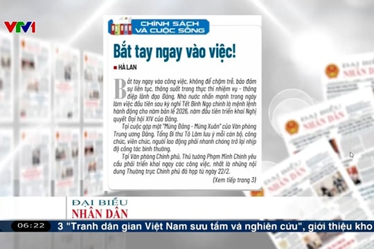 Điểm báo VTV1: Bắt tay ngay vào việc