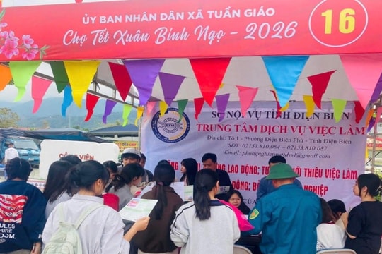 Điện Biên: Trung tâm Dịch vụ việc làm lan tỏa cơ hội việc làm tại chợ Tết Xuân Bính Ngọ 2026