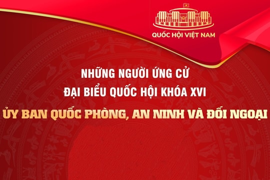 Những người ứng cử đại biểu Quốc hội khóa XVI thuộc Ủy ban Quốc phòng, An ninh và Đối ngoại