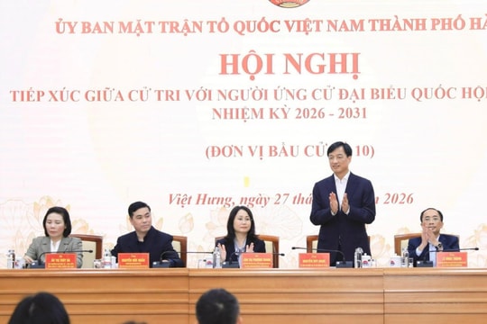 Bí thư Thành ủy Nguyễn Duy Ngọc và các ứng cử viên đại biểu Quốc hội tiếp xúc cử tri, vận động bầu cử