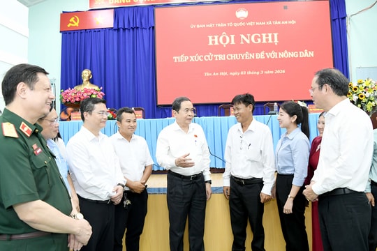 Chủ tịch Quốc hội Trần Thanh Mẫn dự hội nghị tiếp xúc cử tri chuyên đề với nông dân Thành phố Hồ Chí Minh