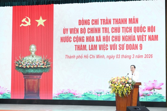 Chủ tịch Quốc hội Thanh Mẫn đã thăm, làm việc với Sư đoàn 9, Quân đoàn 34