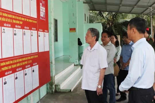 Đồng Tháp: Kiểm tra công tác chuẩn bị bầu cử tại phường Đạo Thạnh, Mỹ Tho