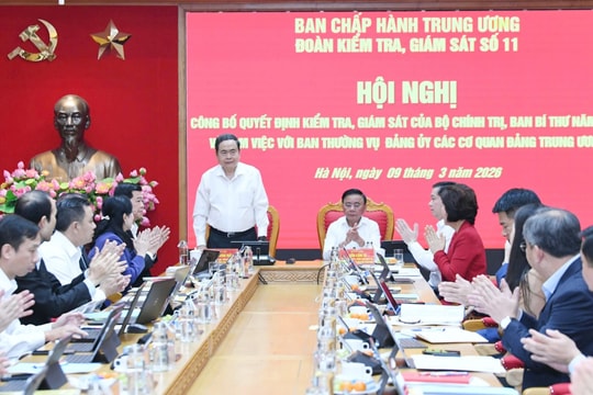 Công bố quyết định kiểm tra, giám sát với Ban Thường vụ Đảng ủy các Cơ quan Đảng Trung ương