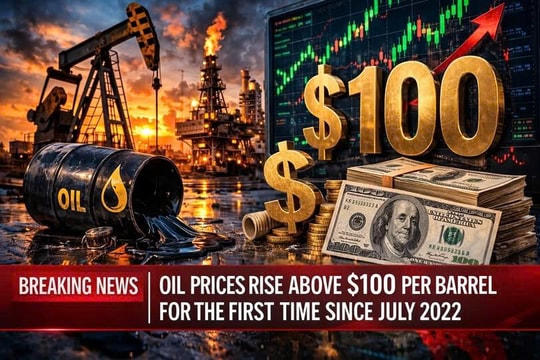Giá dầu vượt mốc 100 USD/thùng lần đầu kể từ năm 2022
