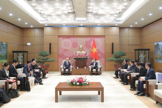 Phó Bí thư Đảng ủy Quốc hội Vũ Hải Hà tiếp Cố vấn đặc biệt Liên minh nghị sĩ hữu nghị Nhật Bản - Việt Nam