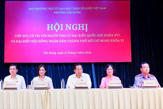 Tổng Thư ký Quốc hội, Chủ nhiệm Văn phòng Quốc hội Lê Quang Mạnh dự hội nghị tiếp xúc cử tri phường Tân Hưng, TP. Hồ Chí Minh