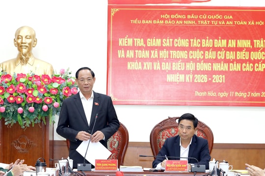 Phó Chủ tịch Quốc hội, Thượng tướng Trần Quang Phương làm việc với Ủy ban Bầu cử tỉnh Thanh Hóa