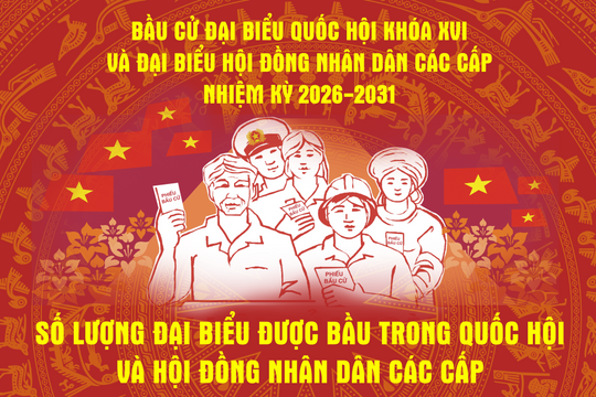 [Infographic} Số lượng đại biểu được bầu trong Quốc hội khóa XVI và Hội đồng nhân dân các cấp nhiệm kỳ 2026-2031