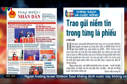 Điểm báo VTV1: Trao gửi niềm tin trong từng lá phiếu