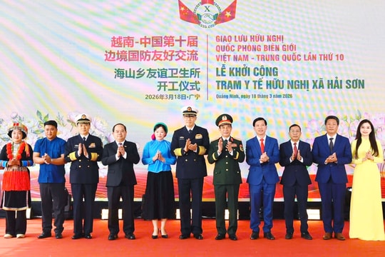 Bộ trưởng Bộ Quốc phòng Việt Nam và Bộ trưởng Bộ Quốc phòng Trung Quốc dự lễ khởi công Trạm Y tế hữu nghị xã Hải Sơn, tỉnh Quảng Ninh