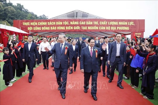 Tổng Bí thư Tô Lâm dự Lễ khởi công đồng loạt các trường phổ thông nội trú liên cấp tại các xã biên giới đất liền năm 2026